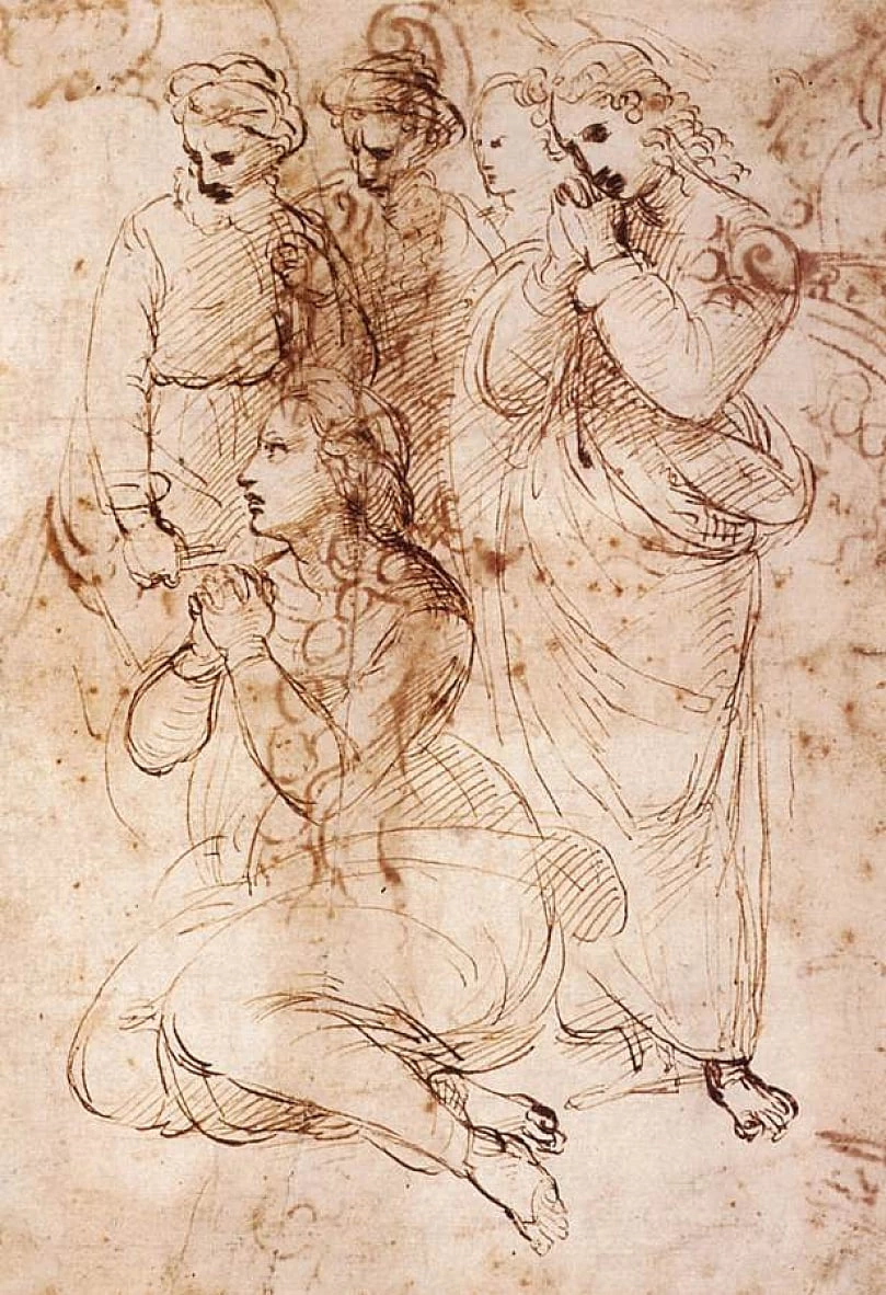 Sanzio - Studio delle figure del lutto